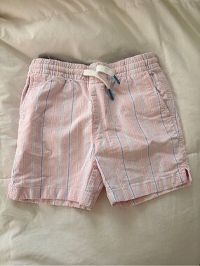 Vineyard Vines Boys Pink and Light Blue Striped Drawstring Shorts